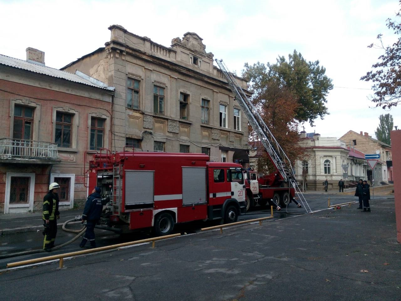 Пожар в старом центре Херсона