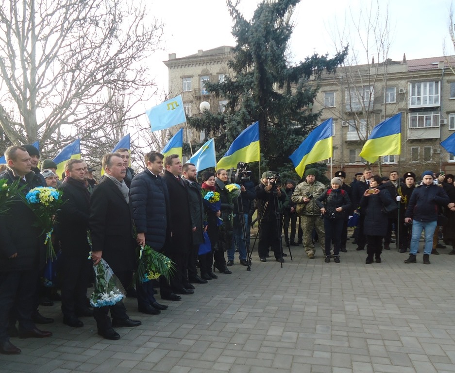 З нагоди Дня Соборності у Херсоні пройшов святковий мітинг